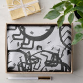 Künstler Schwarz-weißen großen Kreis Zickzack Text Seidenpapier (Geschenk)