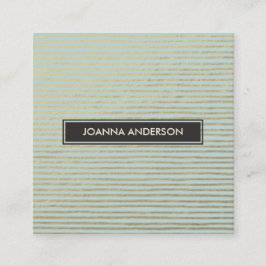 KÜNSTLER SILVER AQUA SKETCH STRIPED LINE PATTER QUADRATISCHE VISITENKARTE