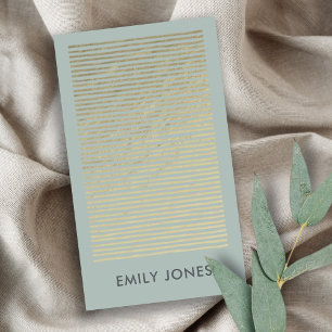 KÜNSTLER SILVER AQUA SKETCH STRIPED LINE PATTER VISITENKARTE