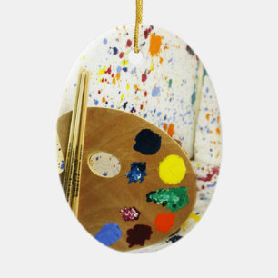 Künstler Spritztechnik und Farbpalette Keramikornament
