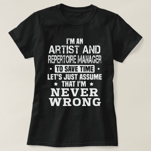 Künstler und Repertoiremanager T-Shirt (Design vorne)