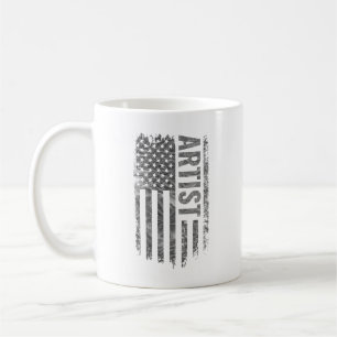 Künstler USA-Flagge Distressed-Design Kaffeetasse