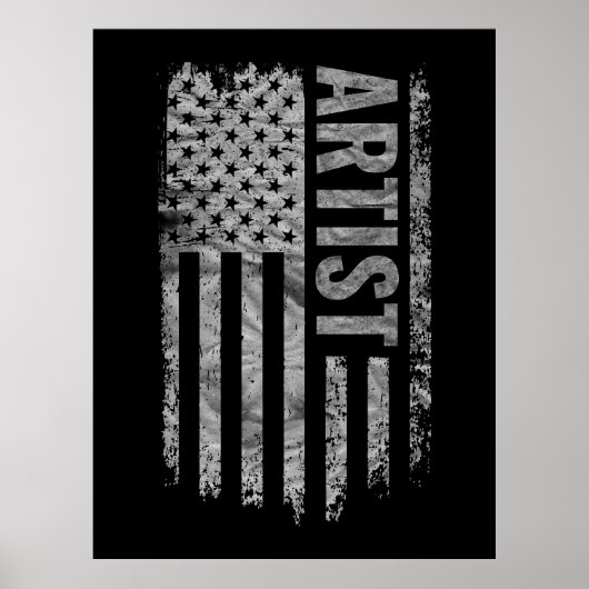 Künstler USA-Flagge Distressed-Design Poster (Vorne)