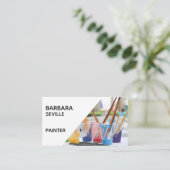 Künstler-Visitenkarte mit Pinseln Visitenkarte (Stehend Vorderseite)