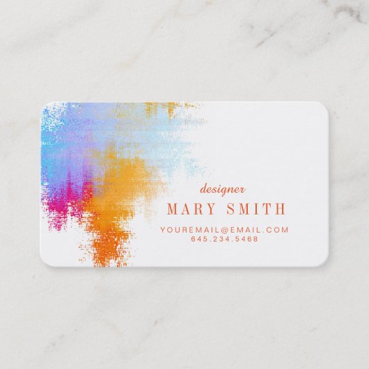 Künstler-Visitenkarte-runde Ecken Visitenkarte (Vorderseite)