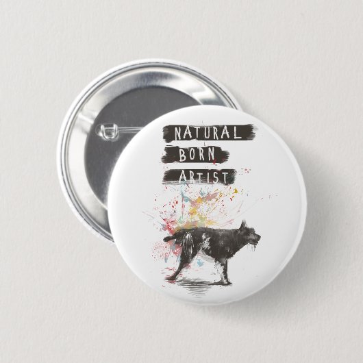 Künstler von Geburt Button (Vorne & Hinten)