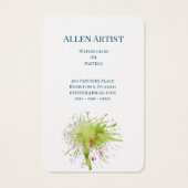 KÜNSTLER, WEISSE GESCHÄFTE UND KONTAKT-VISITENKART (Rückseite)