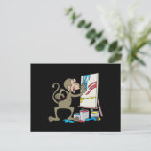 Künstleraffe Postkarte (Stehend Vorderseite)