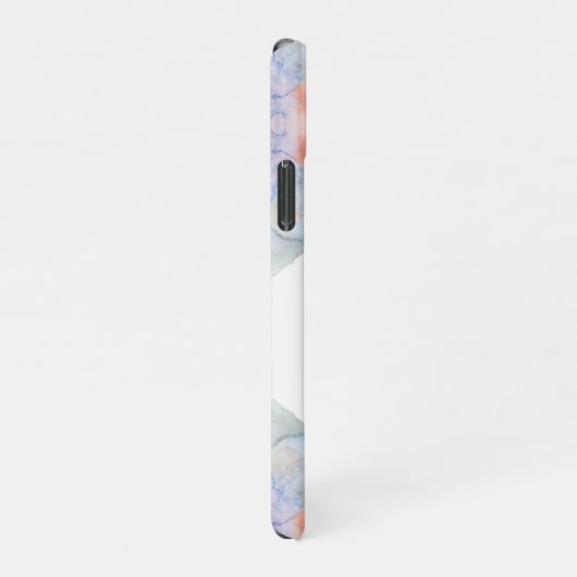 Künstlerblau und rosa Wasserfarbe iPhone Hülle (Rechte Seite)