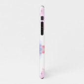 Künstlerblau und rosa Wasserfarbe iPhone Hülle (Linke Seite)