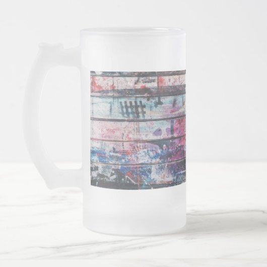 Künstlerbodenmalerei Mattglas Bierglas (Links)