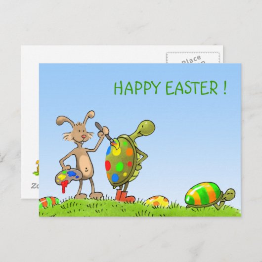 Künstlerbunny Postcard Feiertagspostkarte (Vorne/Hinten)