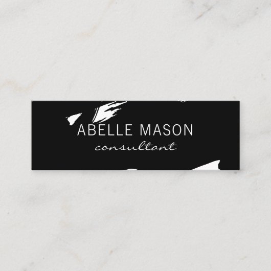 Künstlerbürste (schwarz) mini visitenkarte (Vorderseite)