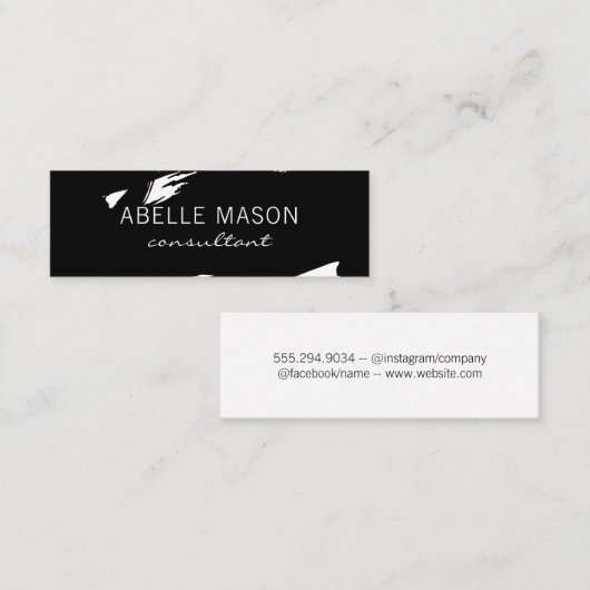 Künstlerbürste (schwarz) mini visitenkarte (Vorne/Hinten)