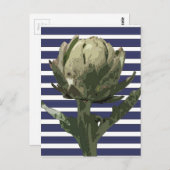 KÜNSTLERCHOKE AUF DEN NAVY STRIPES POSTKARTE (Vorne/Hinten)
