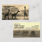 Künstlercoach "Painted Africa Animals Nature Art" Visitenkarte (Vorne/Hinten)