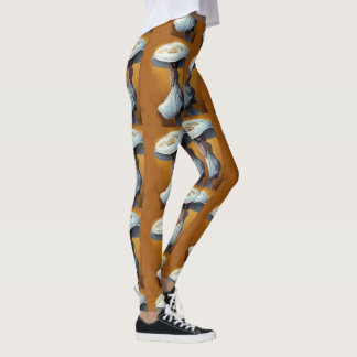 Künstlerdesignerin im Vintagen Stil mit Pilzen Leggings
