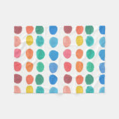 Künstlerfarbensample Polka Dots Fleecedecke (Vorderseite (Horizontal))