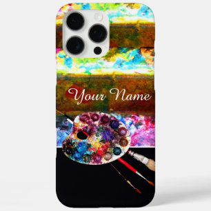 KÜNSTLERFARBPALETTE UND BRUSCHEN, schwarz iPhone 16 Pro Max Hülle