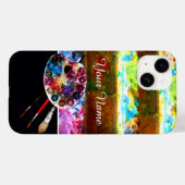 KÜNSTLERFARBPALETTE UND BRUSCHEN, schwarz Case-Mate iPhone Hülle (Rückseite (Horizontal))