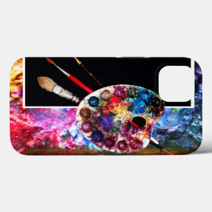 KÜNSTLERFARBPALETTE UND BRUSCHEN, schwarz iPhone 13 Hülle