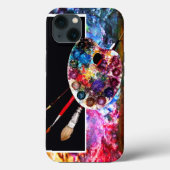 KÜNSTLERFARBPALETTE UND BRUSCHEN, schwarz Case-Mate iPhone Hülle (Rückseite)