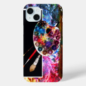 KÜNSTLERFARBPALETTE UND BRUSCHEN, schwarz Case-Mate iPhone Hülle (Rückseite)