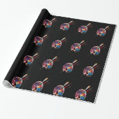 KÜNSTLERFARBPALETTE UND BRUSHEN GESCHENKPAPIER (Ungerollt)