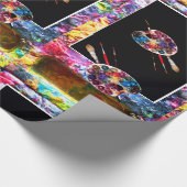 KÜNSTLERFARBPALETTE UND BRUSHEN GESCHENKPAPIER (Ecke)