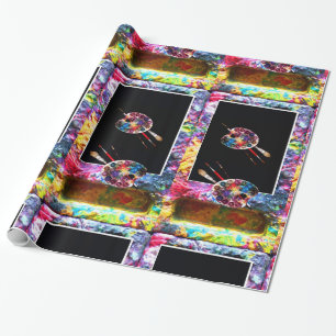 KÜNSTLERFARBPALETTE UND BRUSHEN GESCHENKPAPIER