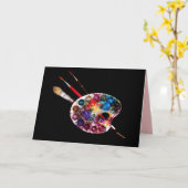 KÜNSTLERFARBPALETTE UND BRUSHEN KARTE (Gelbe Blume)