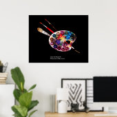 KÜNSTLERFARBPALETTE UND SCHWARZE BRUSCHE POSTER (Heimbüro)