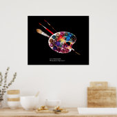 KÜNSTLERFARBPALETTE UND SCHWARZE BRUSCHE POSTER (Küche)