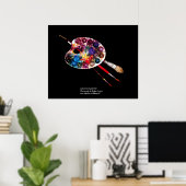 KÜNSTLERFARBPALETTE UND SCHWARZE BRUSCHE POSTER (Heimbüro)