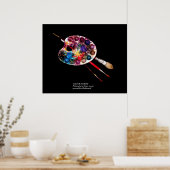 KÜNSTLERFARBPALETTE UND SCHWARZE BRUSCHE POSTER (Küche)