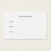 KÜNSTLERGESCHÄFT UND TITELKARTEN (Rückseite)