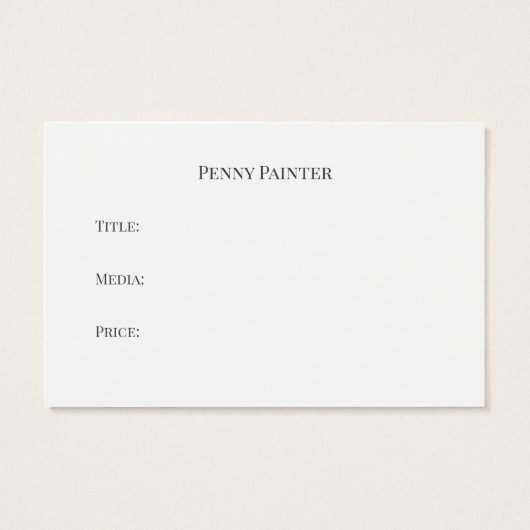 KÜNSTLERGESCHÄFT UND TITELKARTEN (Rückseite)