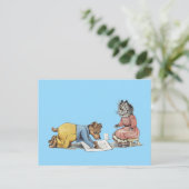 Künstlerhund, der eine Katze zeichne Postkarte (Stehend Vorderseite)