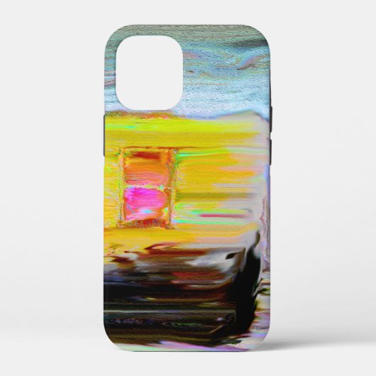 Künstlerhütte in der dunklen Winternachtsmalerei Case-Mate iPhone Hülle (Rückseite)