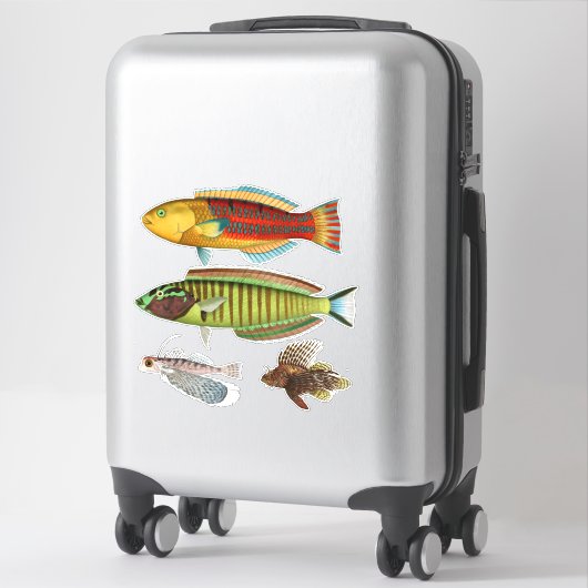 Künstlerimpression Tropischer Fisch Illustration V Aufkleber (Koffer)
