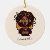 Künstlerin Afro Woman Keramik Ornament (Vorne)