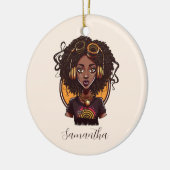 Künstlerin Afro Woman Keramik Ornament (Links)
