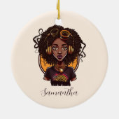 Künstlerin Afro Woman Keramik Ornament (Hinten)
