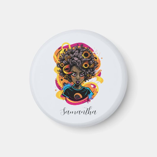 Künstlerin Afro Woman Magnet (Vorne)
