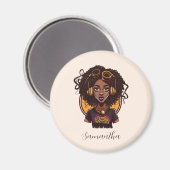 Künstlerin Afro Woman Magnet (Vorderseite/Rückseite)