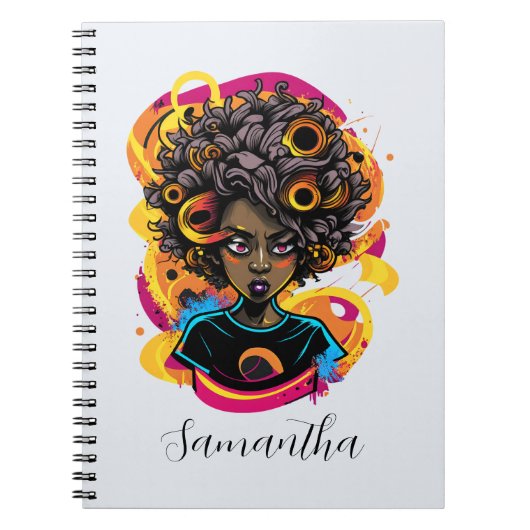 Künstlerin Afro Woman Notizblock (Vorderseite)