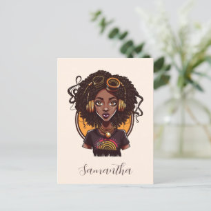 Künstlerin Afro Woman Postkarte