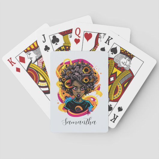 Künstlerin Afro Woman Spielkarten (Rückseite)