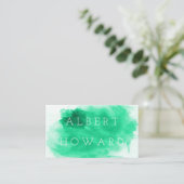 Künstlerin | Aquarell | Moderner Grüner Maler Visitenkarte (Stehend Vorderseite)