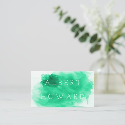 Künstlerin | Aquarell | Moderner Grüner Maler Visitenkarte (Stehend Vorderseite)